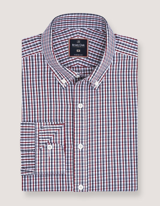 Chemise à carreaux décontractée - Bordeaux foncé