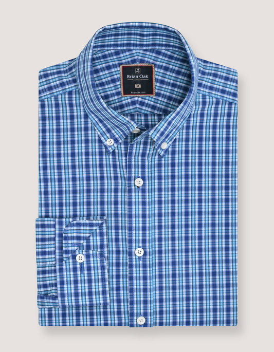 Sky Blue Casual Check Shirt