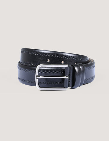 Ceinture formelle noire texturée