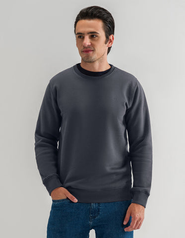 Sweat-shirt ras du cou classique en charbon de bois