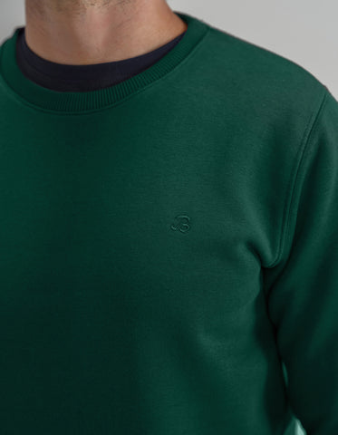 Sweat-shirt ras du cou en polaire vert britannique