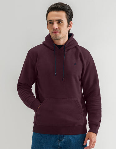 Maroon Plain Fleece Pullover Hoodie