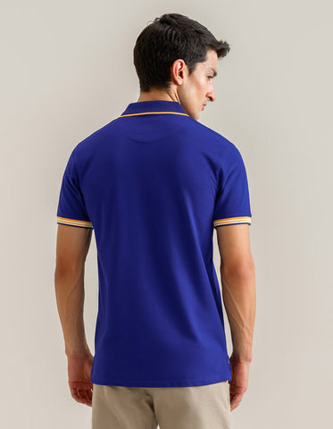 Polo de créateur bleu électrique