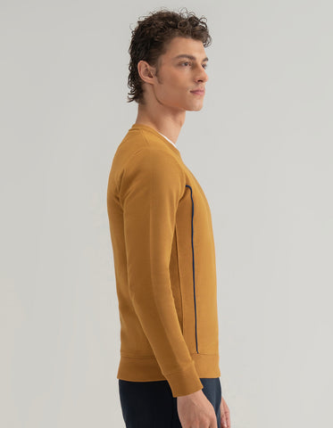 Sweat-shirt ras du cou moderne moutarde
