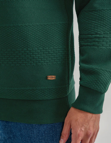 Sweat-shirt en jacquard texturé vert britannique