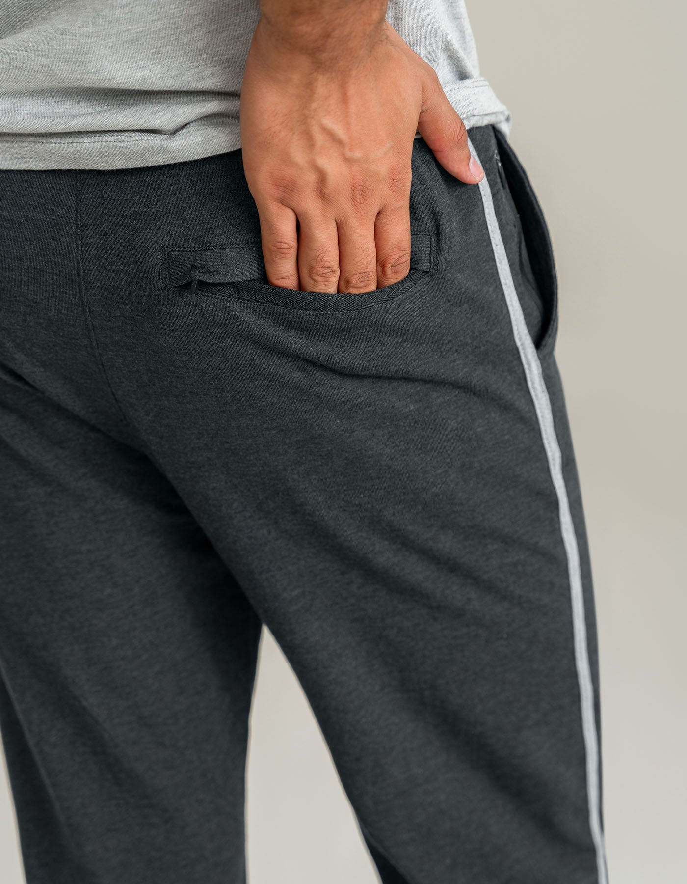 Zipped Pockets Jersey Mens Trouser