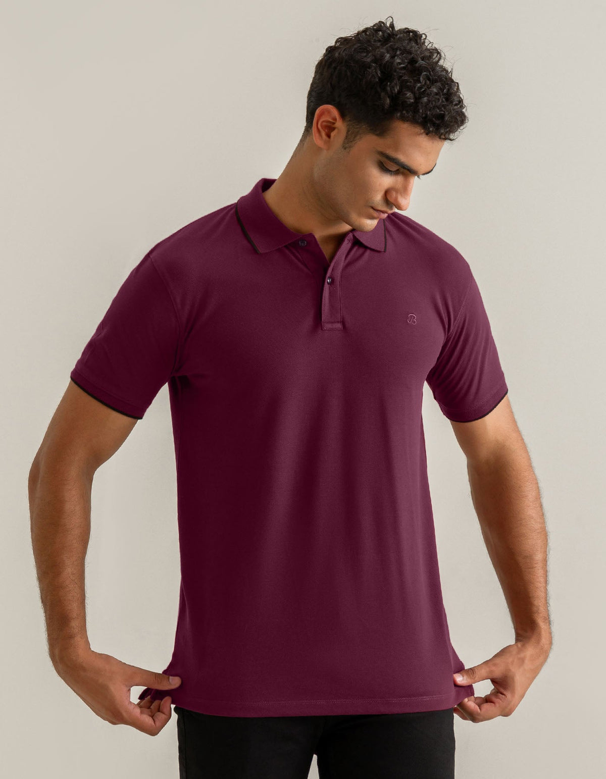 Polo piqué de qualité supérieure – Bordeaux