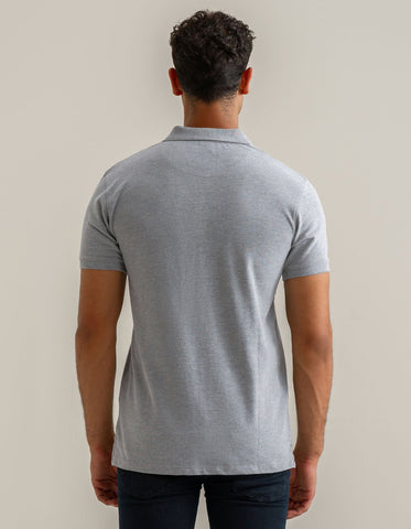 Heather Grey Plain Polo
