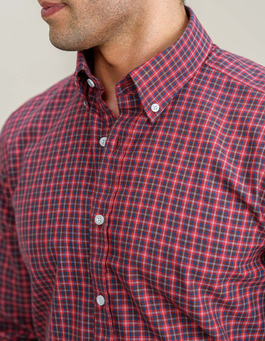 Easy Care Casual Red Check Shirt