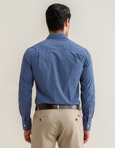 Chemise à motifs - Bleu Oxford