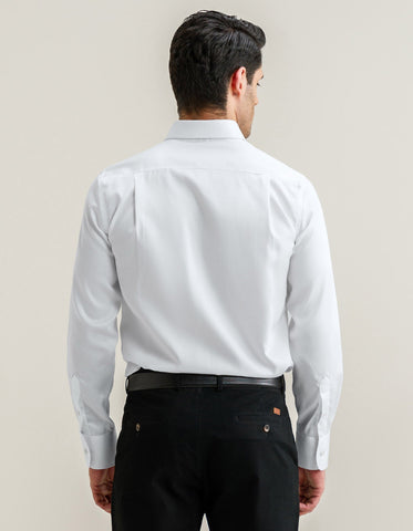 Easy Care White Satin Shirt