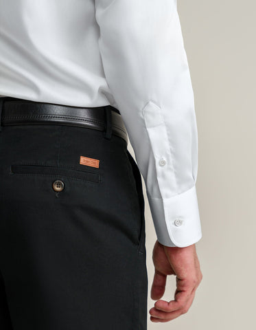 Easy Care White Satin Shirt
