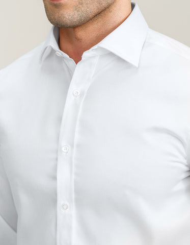Easy Care White Satin Shirt