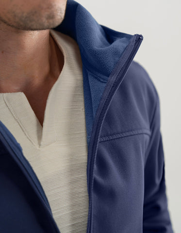 Veste coupe-vent à capuche bleu marine