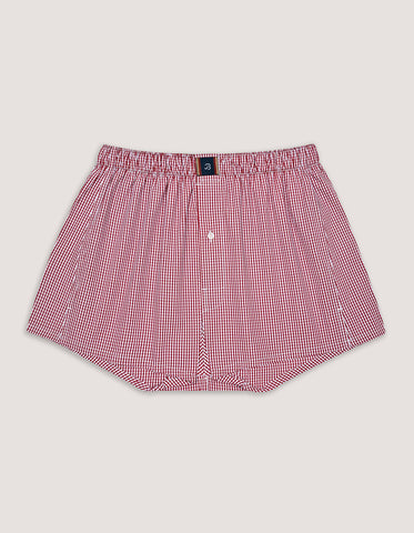 Boxer tissé à carreaux rouges