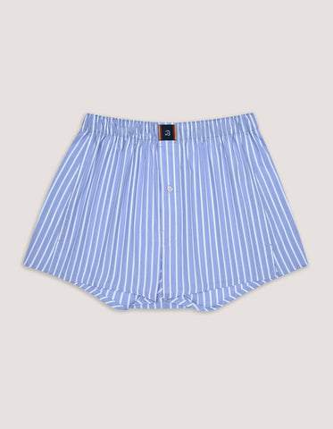 Boxer tissé à rayures bleu ciel