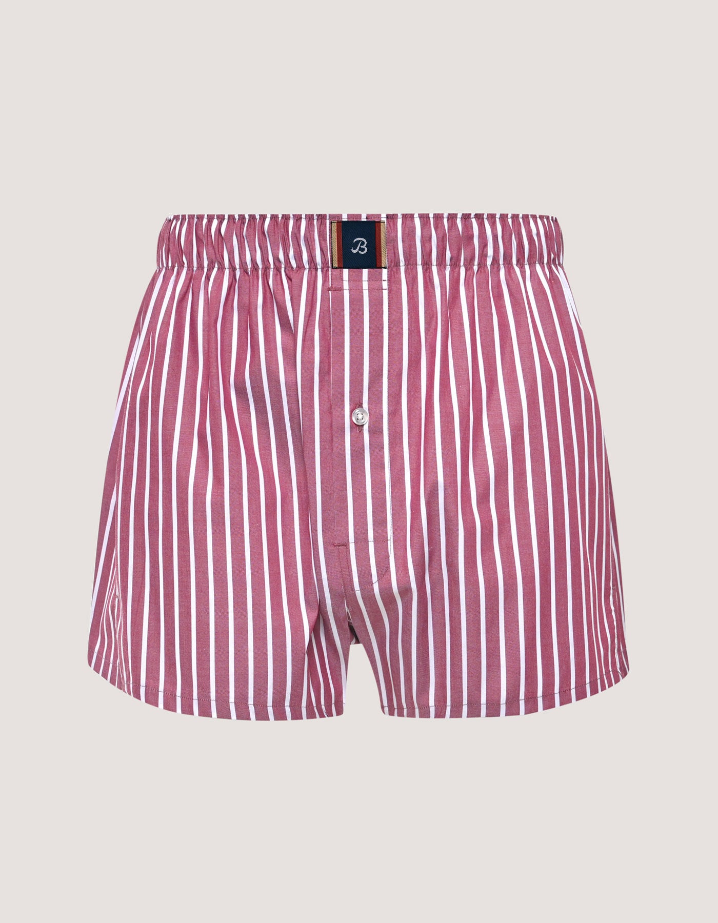 Boxer Short in Maroon and White Stripes