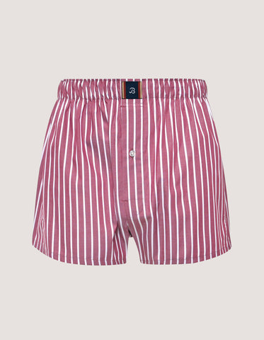 Boxer Short in Maroon and White Stripes