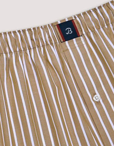 Light Brown Striped Woven Boxer