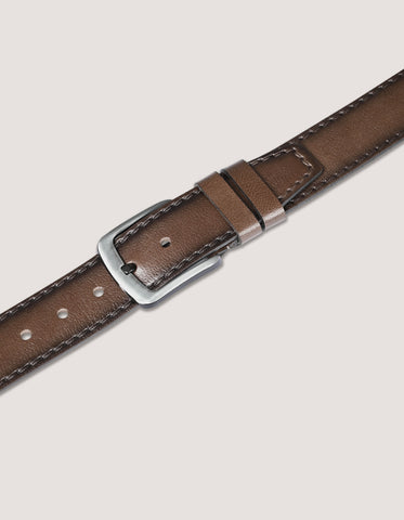 Ceinture décontractée en cuir beige foncé