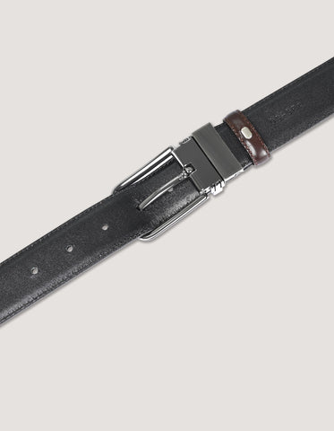 Ceinture réversible noire et marron