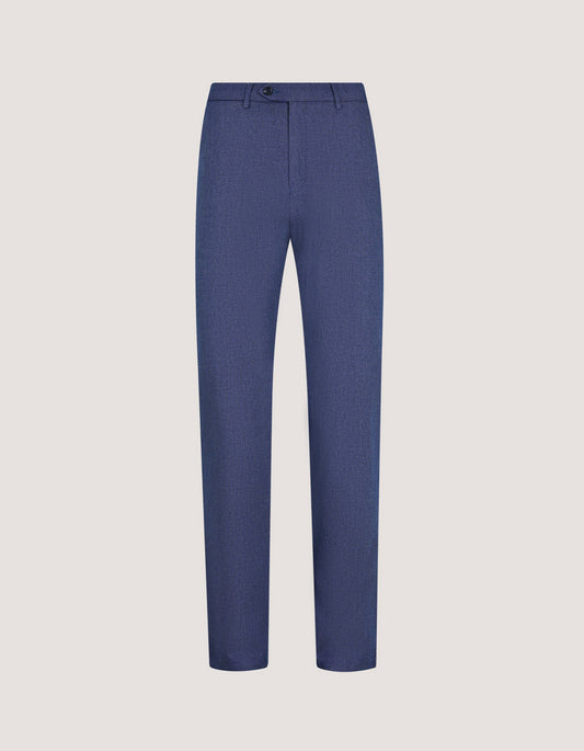 Blue Textured Chino Trousers