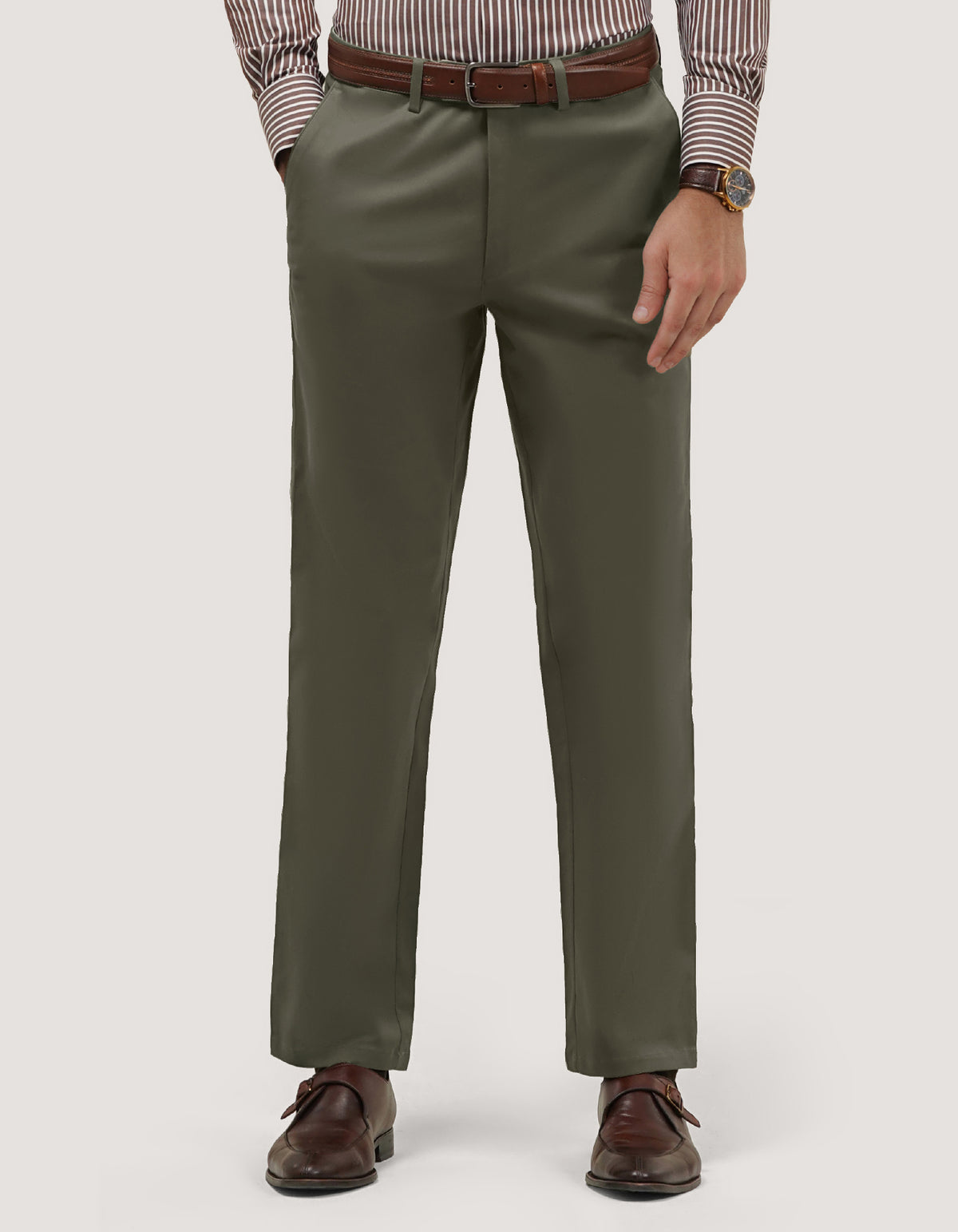 Smart Fit Olive Chino Trousers