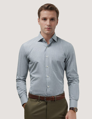Chemise grise à mini carreaux