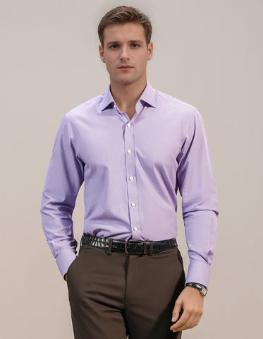 Chemise à carreaux pied-de-poule violette