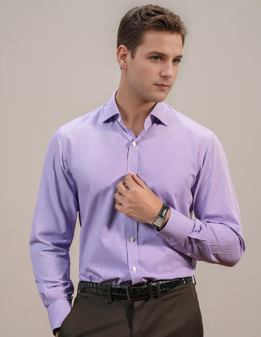 Chemise à carreaux pied-de-poule violette