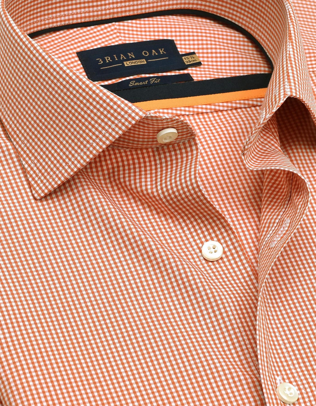 Chemise à mini carreaux orange