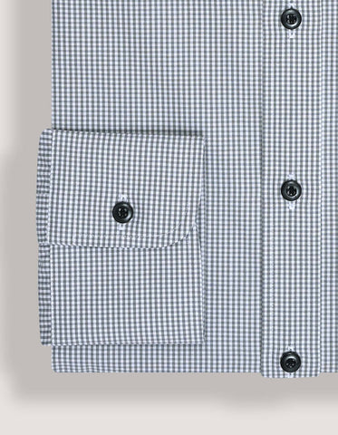 Chemise grise à mini carreaux