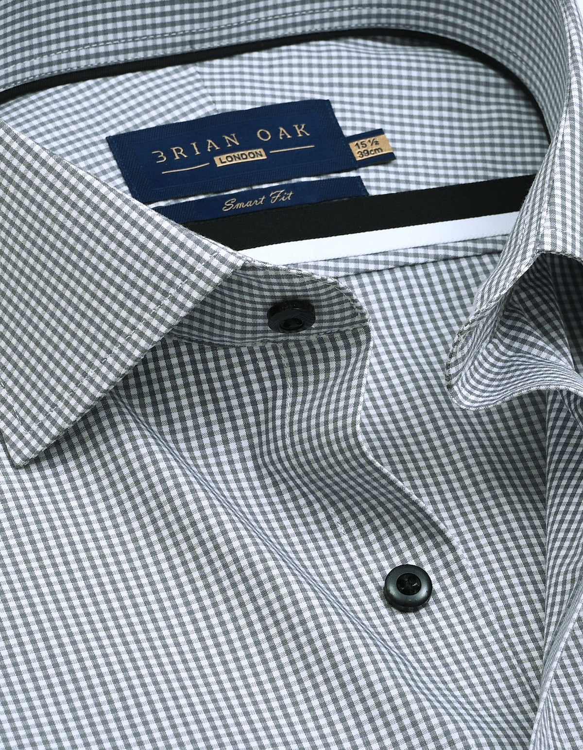 Chemise grise à mini carreaux