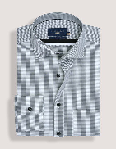 Chemise grise à mini carreaux