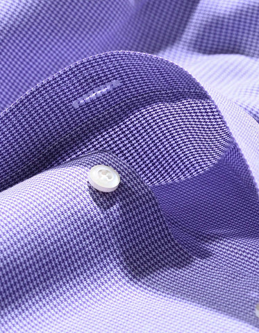 Chemise à carreaux pied-de-poule violette