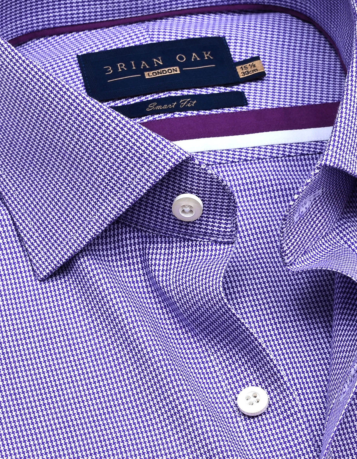 Chemise à carreaux pied-de-poule violette