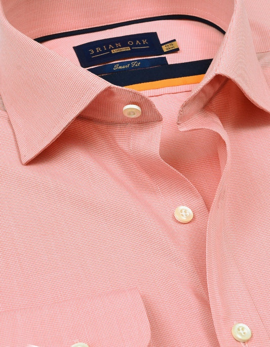 Chemise à carreaux pied-de-poule orange clair