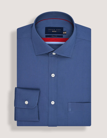 Chemise habillée bleu moyen facile à repasser
