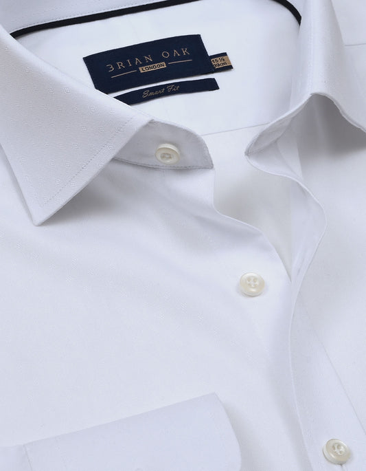 Chemise blanche en tissu dobby auto-texturé