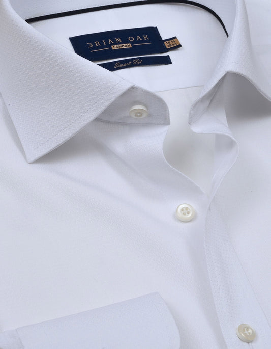 Chemise blanche auto-texturée géométrique
