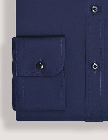 Chemise habillée en coton bleu marine facile à repasser