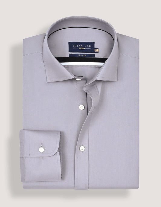 Easy Iron Grey Cotton Dress Shirt