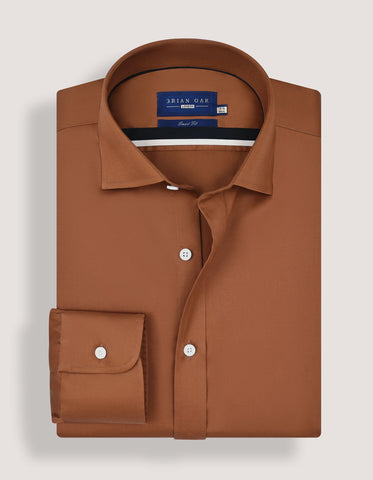 Mens Light Brown Plain Formal Shirt