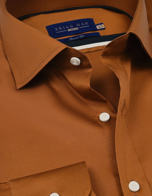 Chemise en satin marron clair