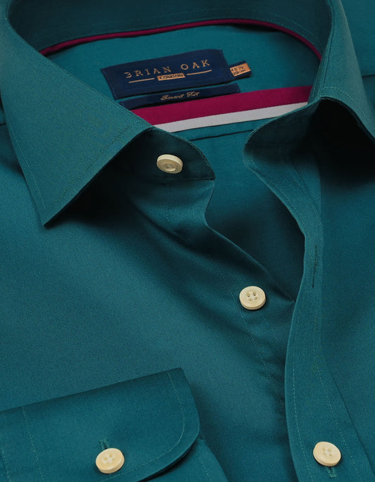 Rich Teal Satin Dress Shirt