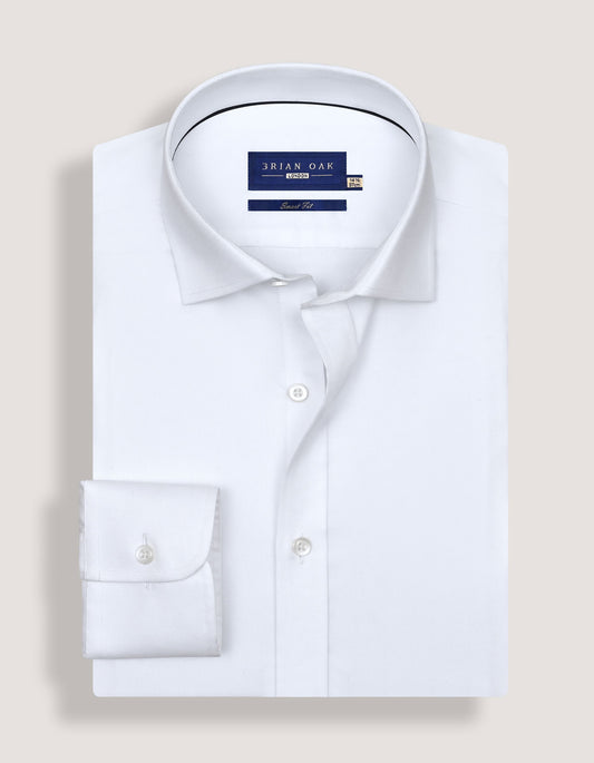 Chemise habillée blanche à texture uniforme