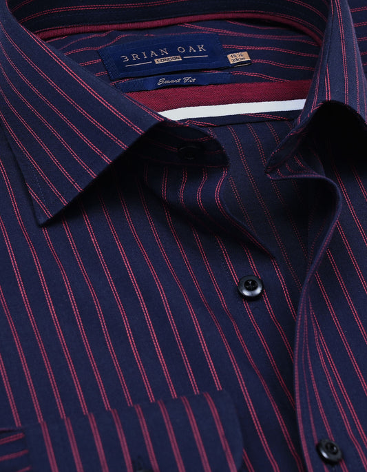 Red Striped Navy Dress Shirt