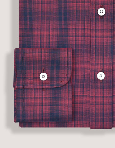 Chemise à carreaux en coton marron et noir