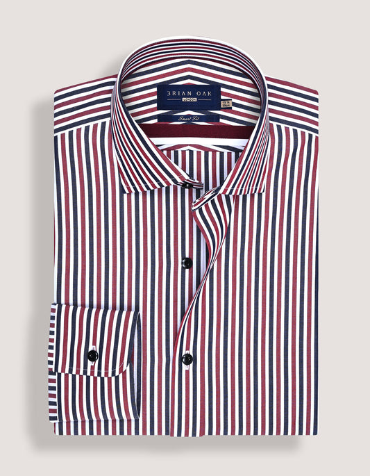 Chemise en coton rayée marron