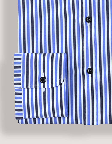 Chemise habillée en coton à rayures bleu ciel